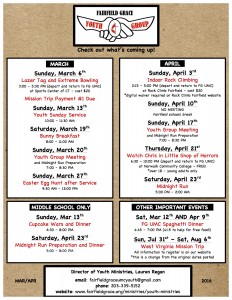 FG UMC Youth Group Mar-Apr 2016